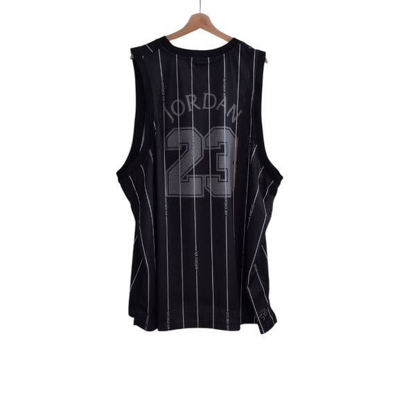 Nike Air Jordan Essentials All Over Printed Jersey Black White Pinstripe - Picture 11 of 14